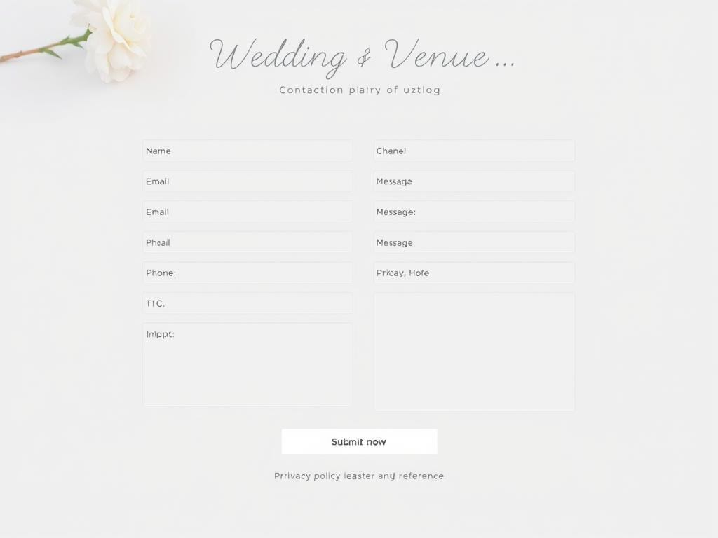 Contact information section of a wedding venue website