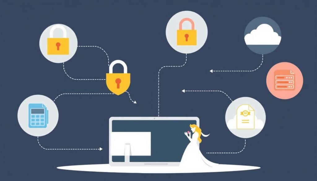 Illustration of data security measures for privacy protection Illustration of data security measures for privacy protection