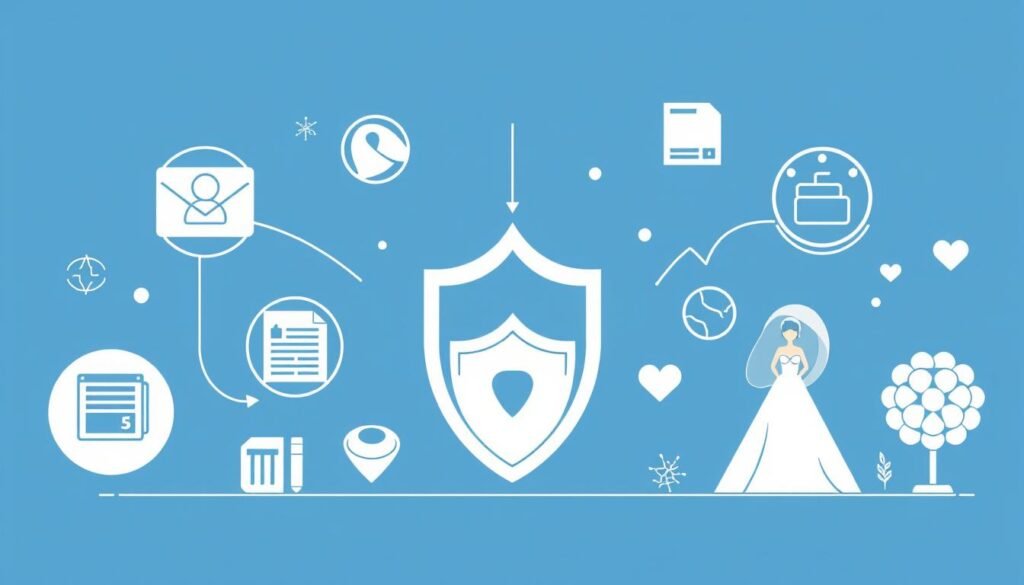 Privacy Policy concept illustration showing data protection and security