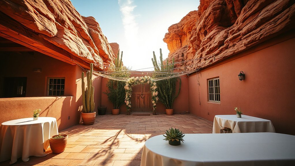 desert cactus red rock wedding