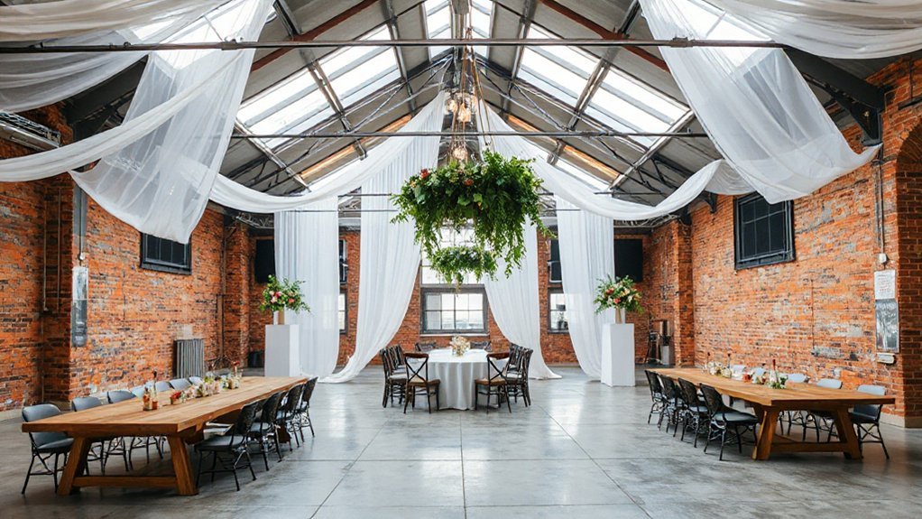 exposed brick industrial wedding