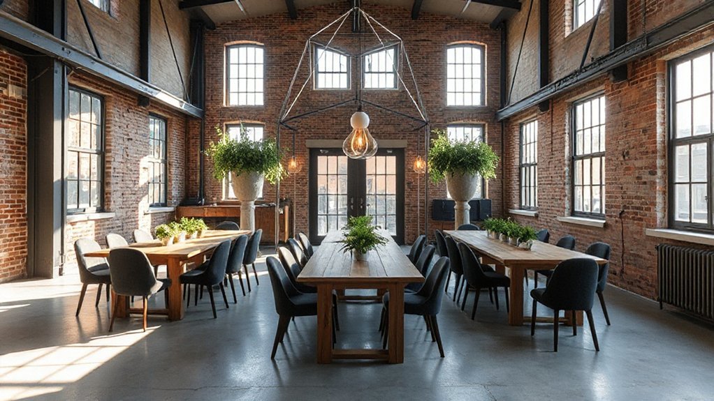 exposed brick loft wedding