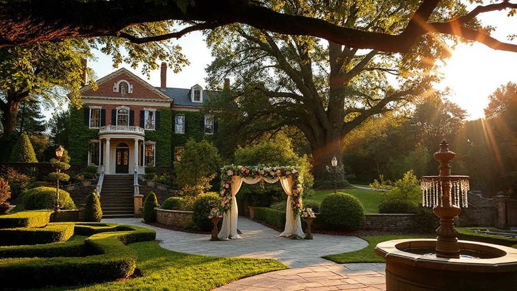 10 Iconic Kansas City Outdoor Wedding Venues - Scenic Beauty gatsby style terrace fountain wedding