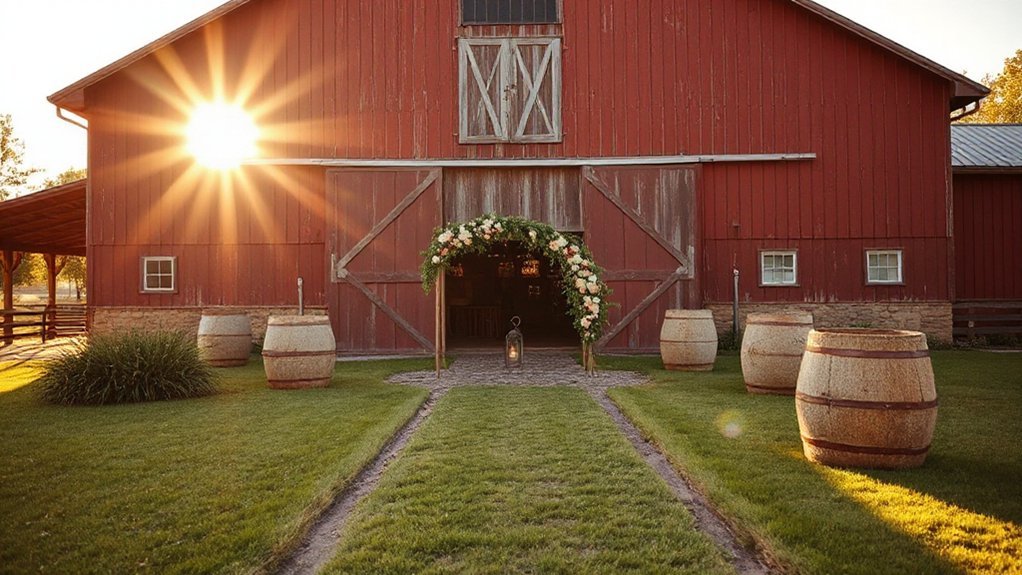 Tobacco Barn Farm - Kansas City's Premier Barn Wedding Venue golden hour barn cinematic portraits