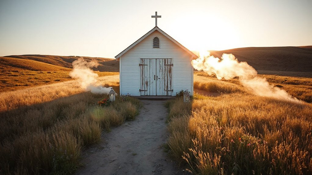 gravel lane echoing chapel