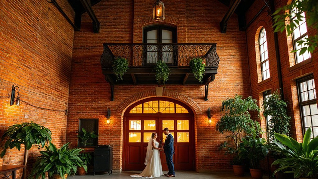 historic brick sunlit windows