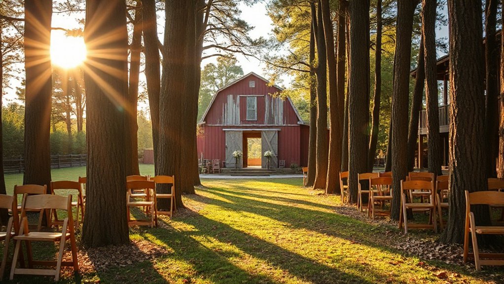 intimate cedar woodland aisle