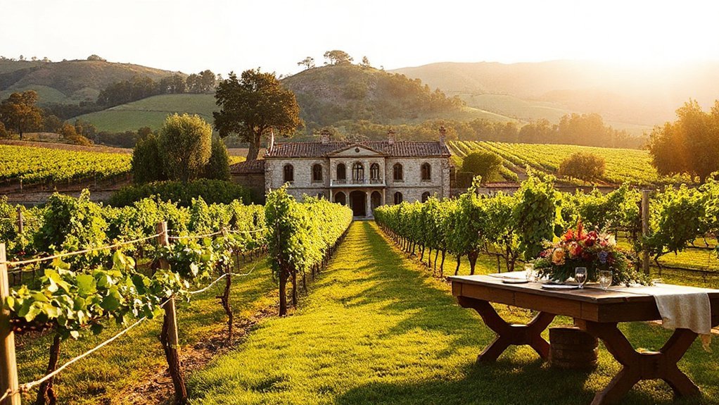 olive trees vineyard cellar