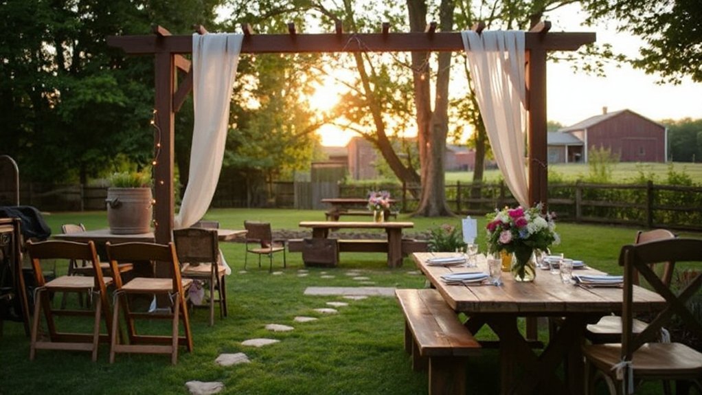 plan backyard wedding logistics