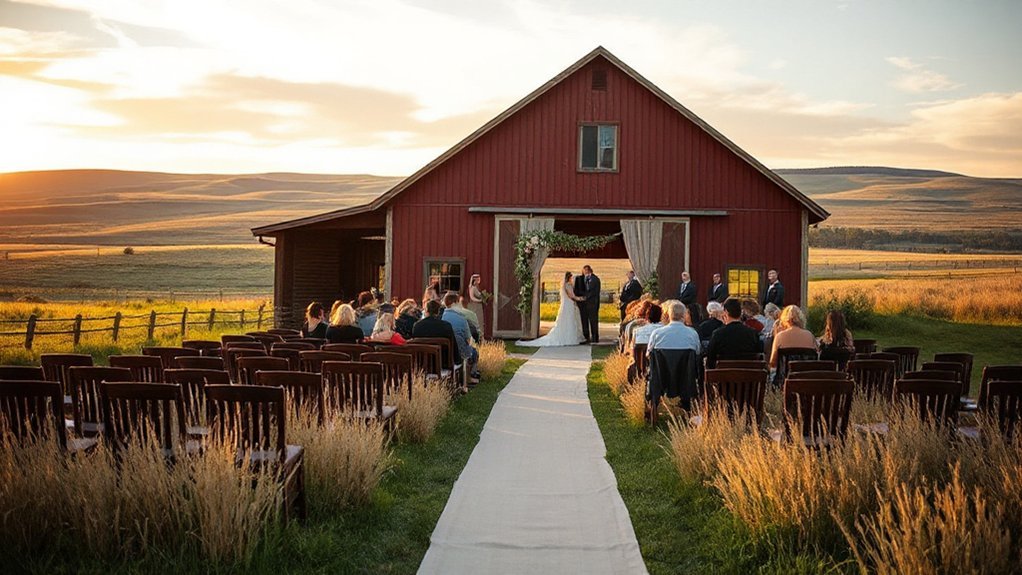 Prairieridge Barn - Kansas Country Wedding Dreams prairie lakeside sunset vows