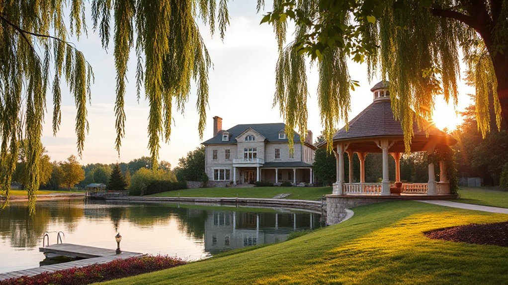 secluded waterfront sunset estate