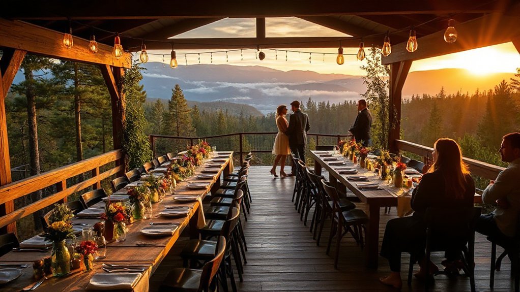 solar powered lakeside pine wedding