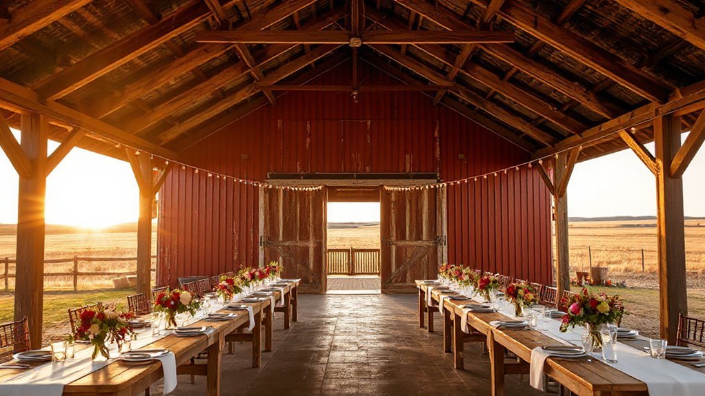 storybook white timber barn
