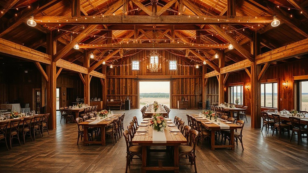 Prairieridge Barn - Kansas Country Wedding Dreams string lit barn modern comforts