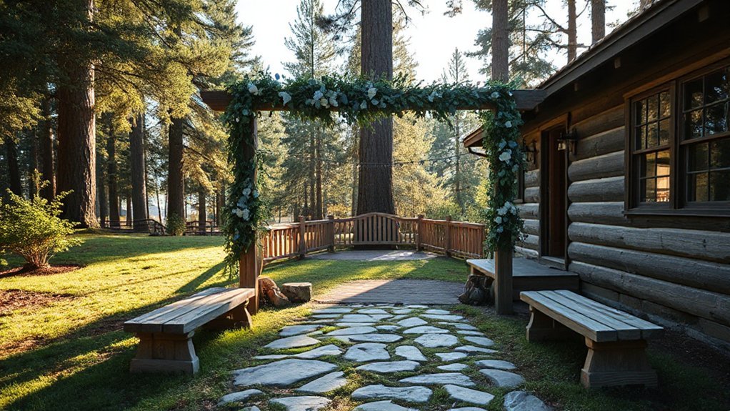 sun dappled rustic woodland ceremony