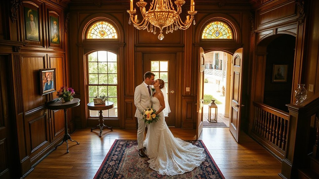 sunlit historic mansion wedding