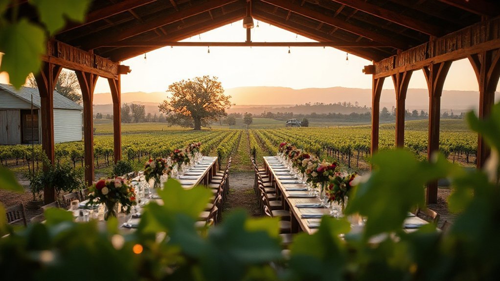 sustainable rustic vineyard barn
