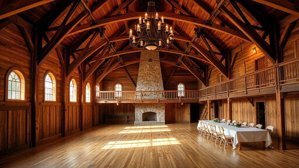 timbered hall with av loft