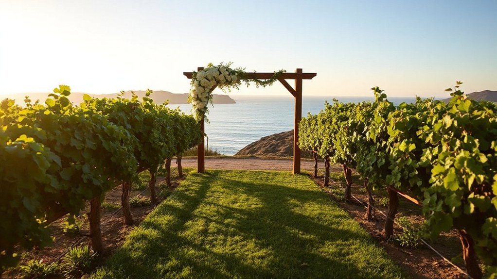20 Stunning Outdoor Wedding Venues Near Me (With Photos & Reviews) vineyard pergolas above pacific